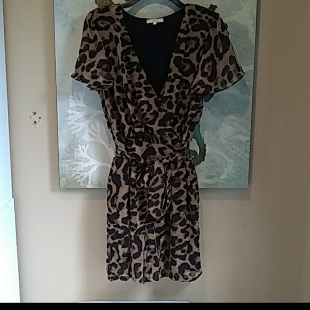 Halo Black & Brown Animal Shorts Romper Size S